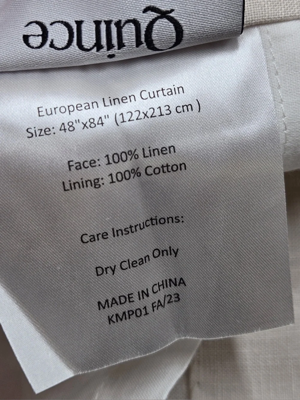 NWT QUINCE Set Of 2 48x84 European Linen Curtains Sand 0790
